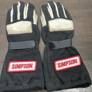 Simpson Racing Gloves Leather Palms & Fingers  Size Medium